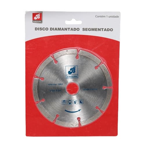 Disco De Corte Serra Diamantado Segmentado 125mmx 22mm Para Reboco, Tijolos, Concretos, Alvenaria