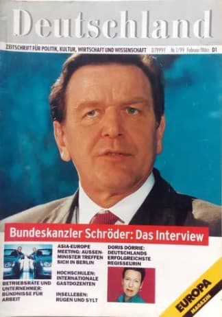 Revista Deutschland Bundeskanzler Schroder: Das Interview de Vários pela Deutschland (1999)