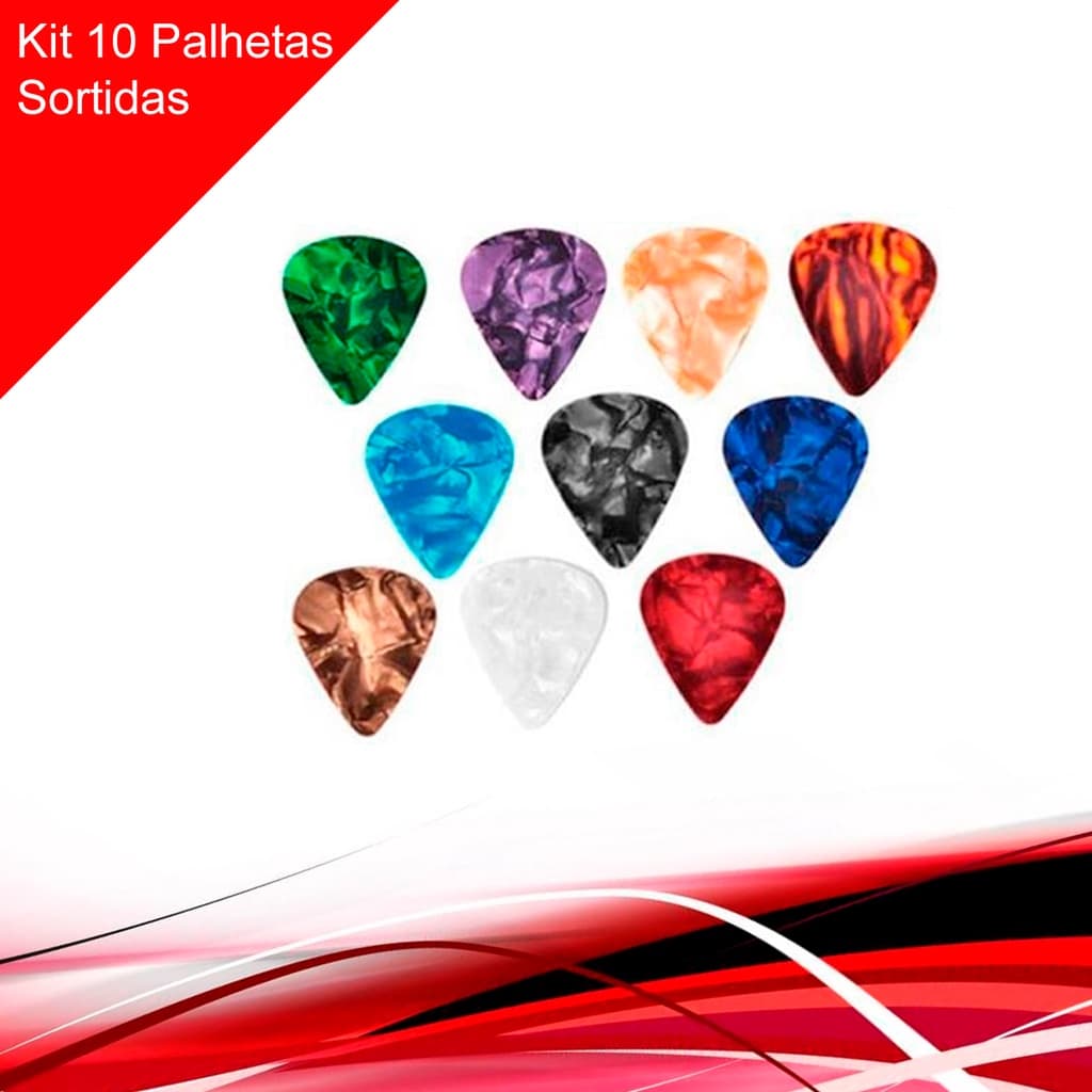 Palhetas Para Guitarra Violão Ukulele Viola KIT com 10 Palhetas Fina