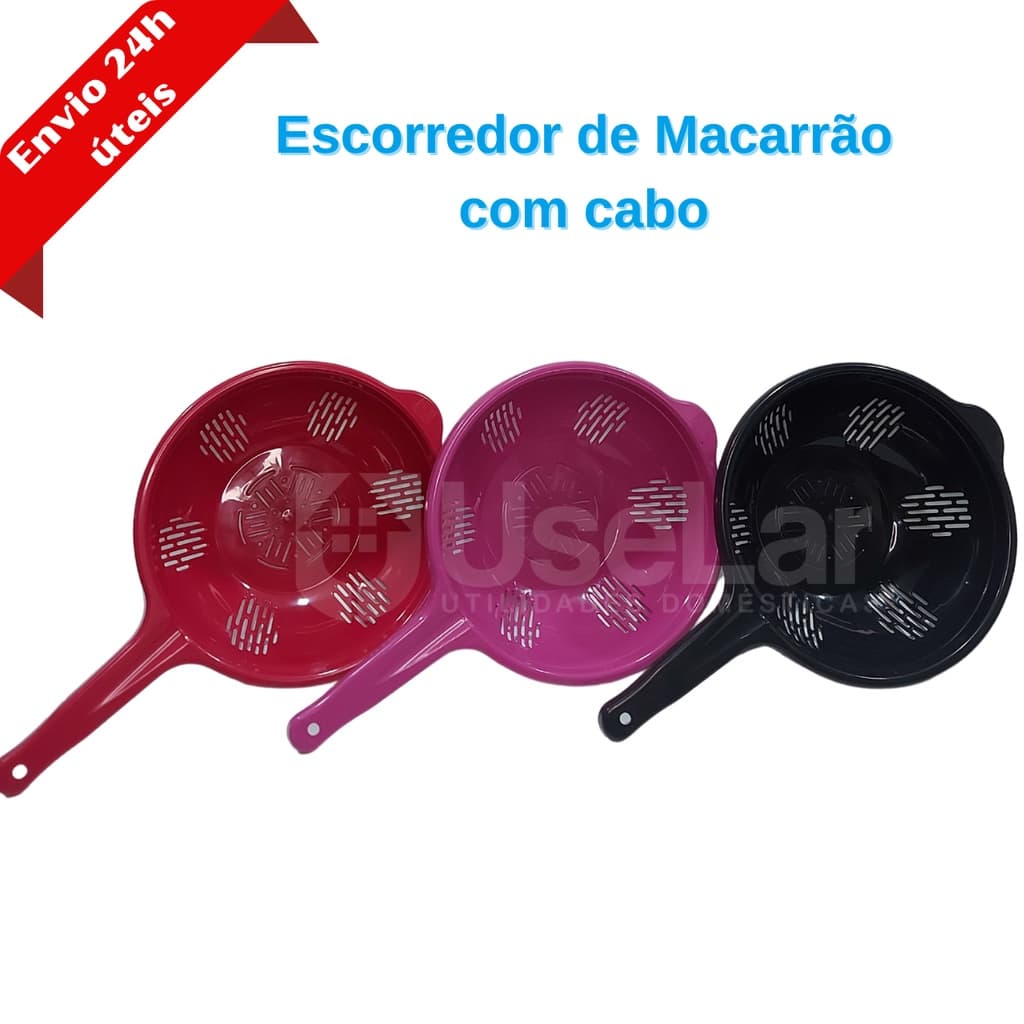 Escorredor de Macarrão Massa Feijão com Cabo Plástico