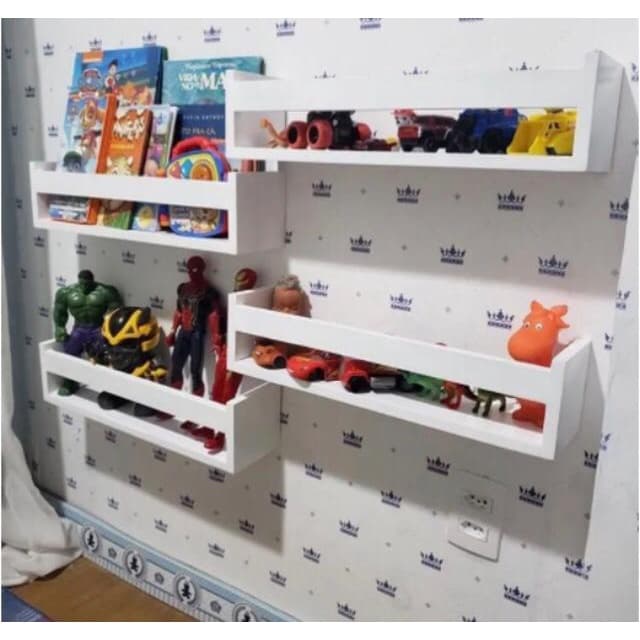 Prateleira Decorativa Multiuso p\Livros Objetos Mdf Branco