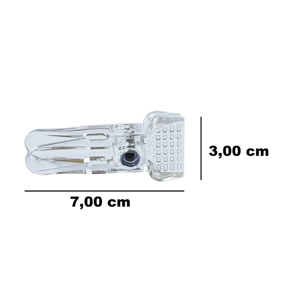 50 Presilhas Acrílico Cristal Transparente p/ Cabides