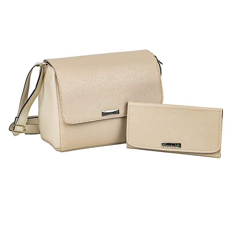 Bolsa Feminina Transversal Ombro Mão Bege Promoção