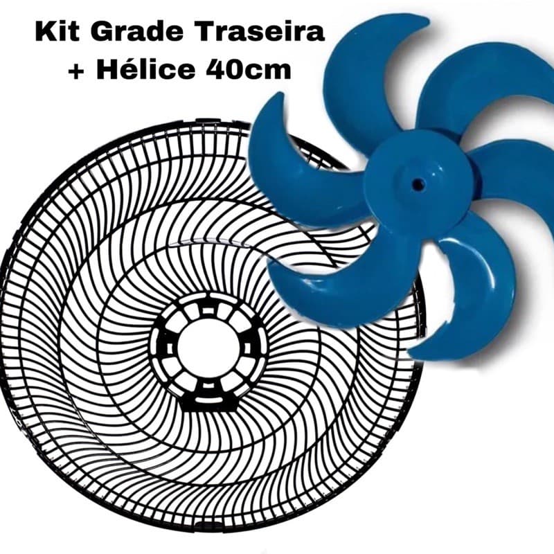 Kit Grade Traseira Cadence 40cm + 1 Hélice Cadence 40cm 6 pás Azul
