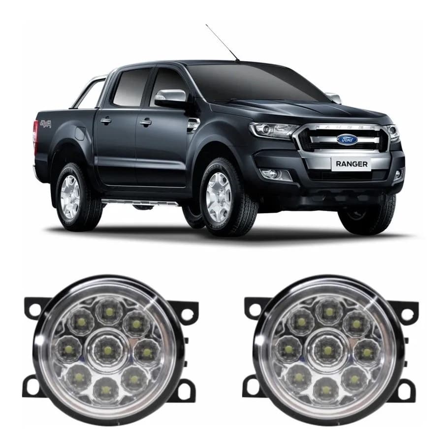 Par Farol Ranger 2012 Até 2019 Milha Auxiliar Neblina 9 Leds