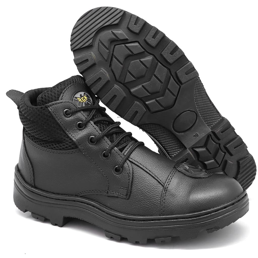 Coturno Bota de Couro Motociclista Motorcycle RGN com Solado de Borracha e Protetor de Marcha. Couro 100% CallShoes