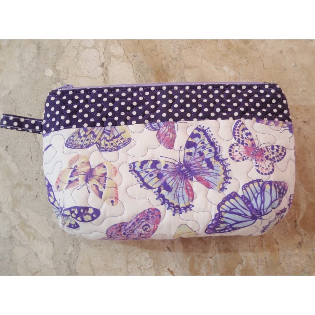 Necessaire de Tecido Borboletas Porta Maquiagem