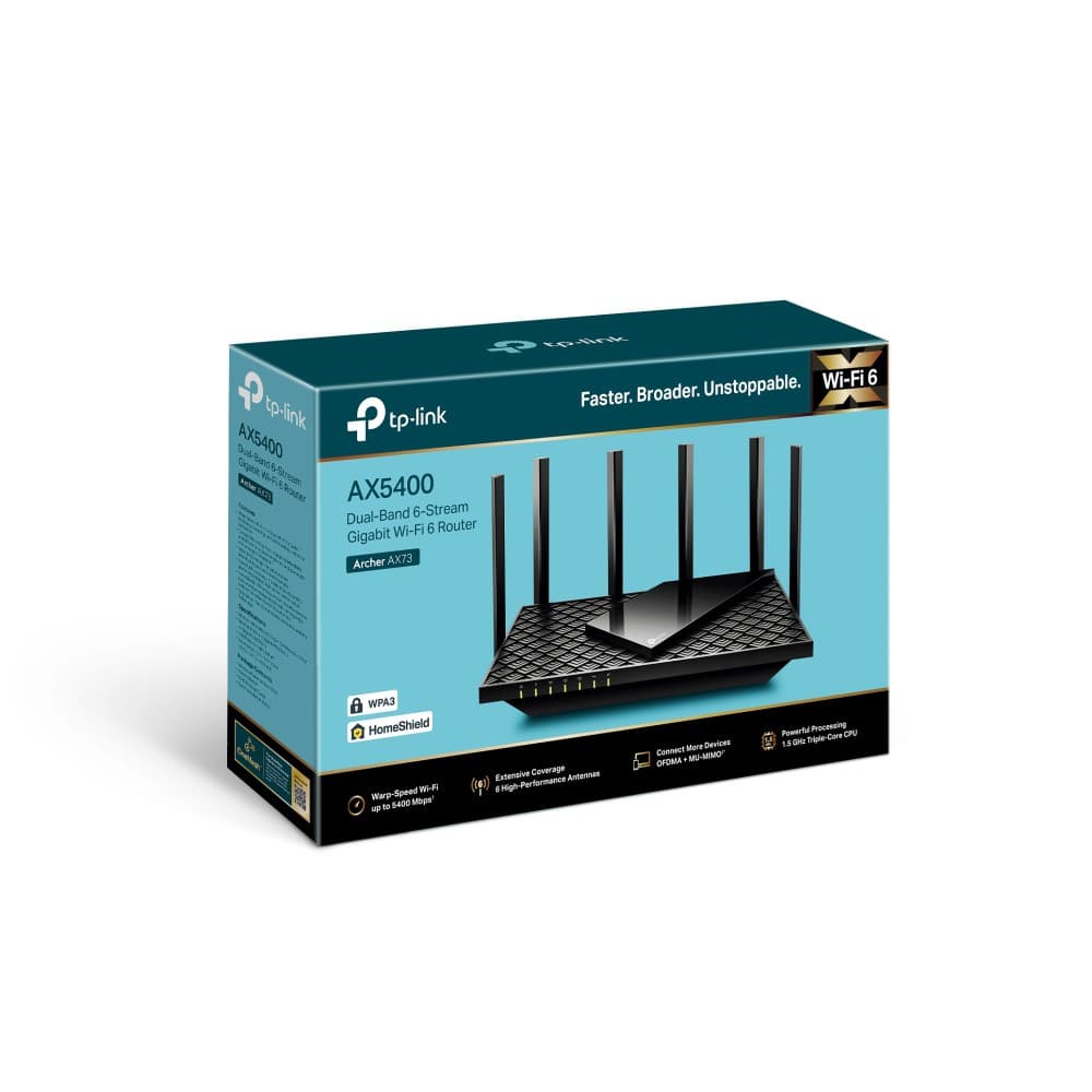 Roteador Tp-link AX73 AX5400 Wi-fi 6 Gigabit Dual Band Até 5400mbps