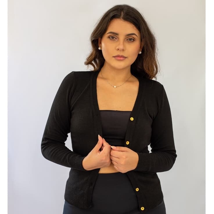 Casaco Cardigan Feminino Casaquinho De Frio Botões Roupa Feminina Inverno Casaco