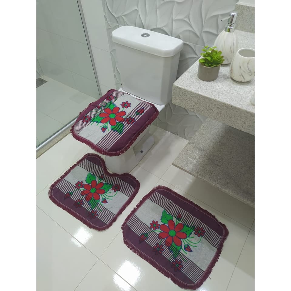 Kit 10 Jogos De Banheiro 3 Pçs Preço De Atacado Para Revenda