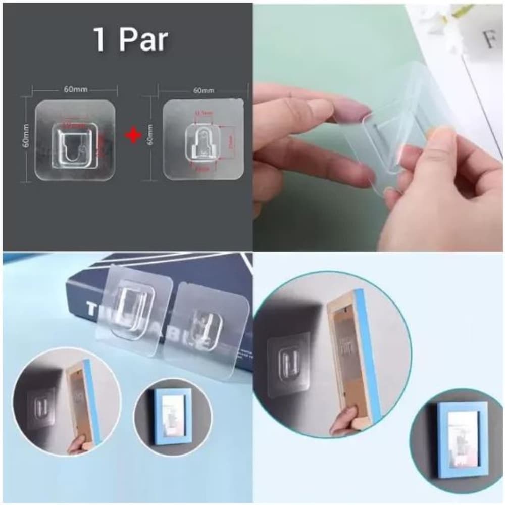 Gancho adesivo macho fêmea dupla face para pendurar objetos em paredes multiuso multifuncional Fixar Quadros sem furo Na Parede Cozinha Banheiro Ganchos Adesivo