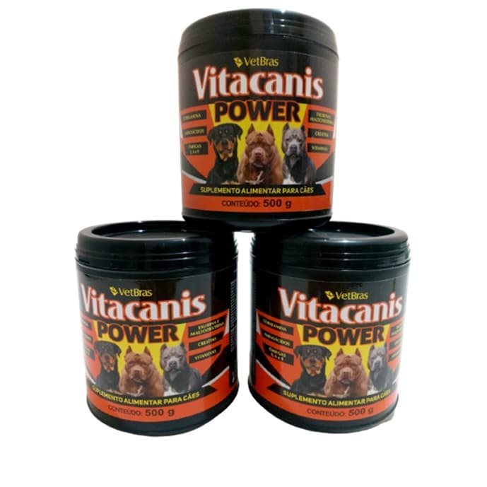 Vitacanis Power Suplemento Alimentar Cães Kit 03 X 500g