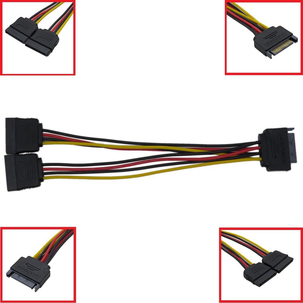 Cabo Força Adaptador Fonte Duplo Y Ide Molex X 2 Sata