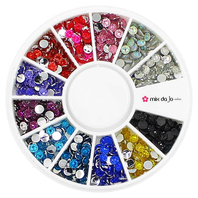 Disco pedrarias margarida cristal 2,5mm decoração de unhas