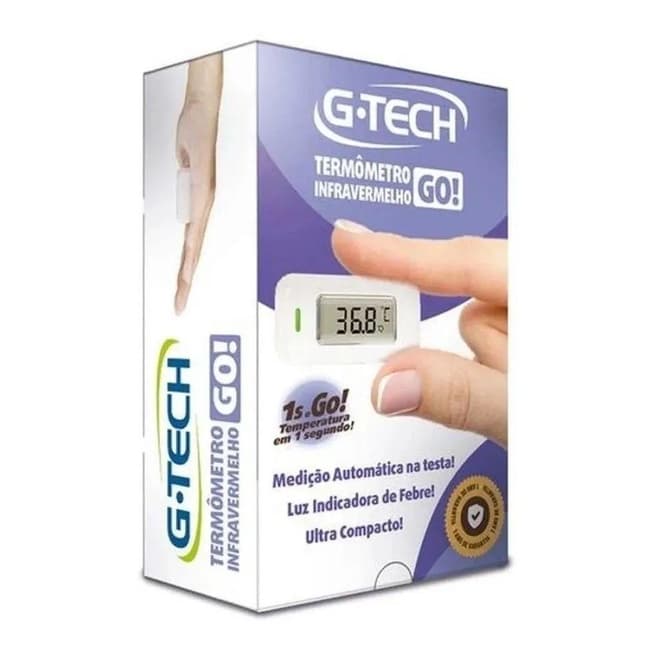 Termômetro De Testa Infantil E Adulto Infravermelho Portátil Digital Compacto G-Tech GO