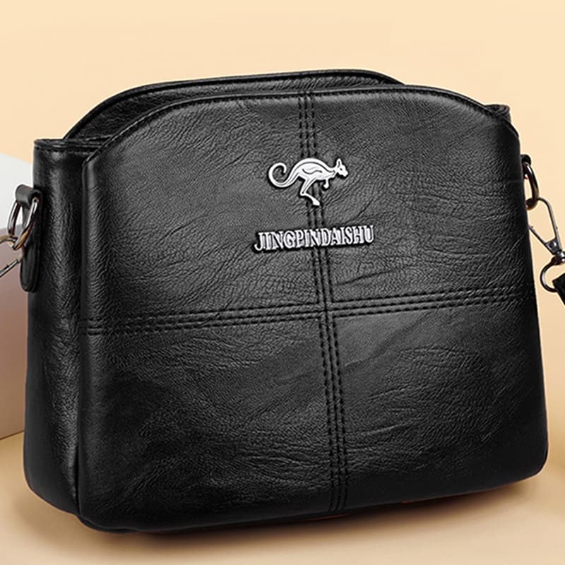 Bolsa Crazy De Ombro Vintage Simples Celular Transversal Couro PU Macio Quadrados De Mensageiro