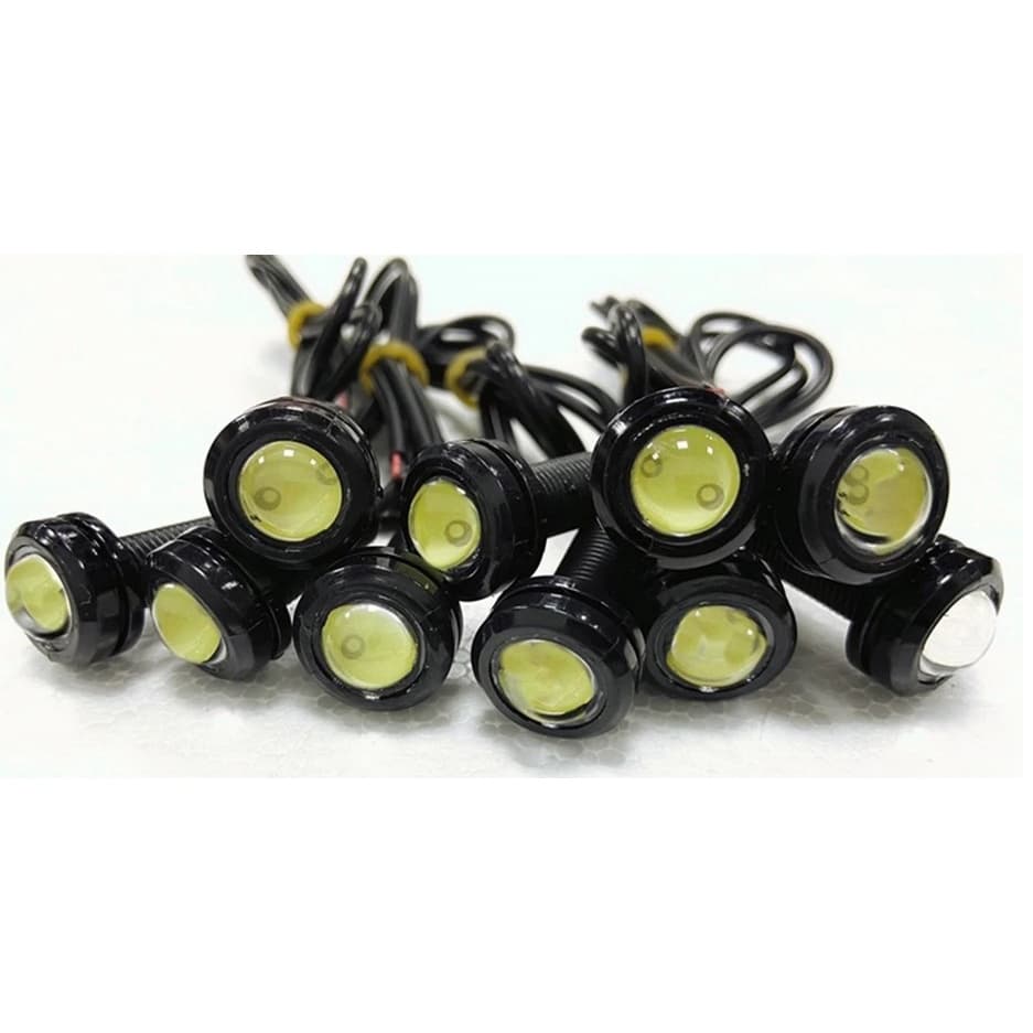 Led DRL 9w Olho De Águia Carro  Moto Preto18mm BRANCO AZUL VERDE AMARELO ROSA