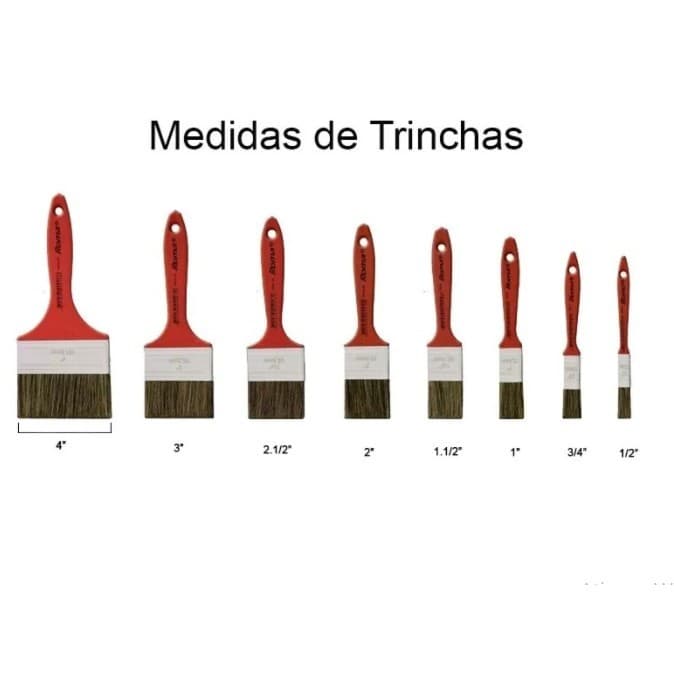 TRINCHA / PINCEL SINTETICA C/ CERDAS GRIS CABO PVC  ROMA 302 Medidas a Escolha
