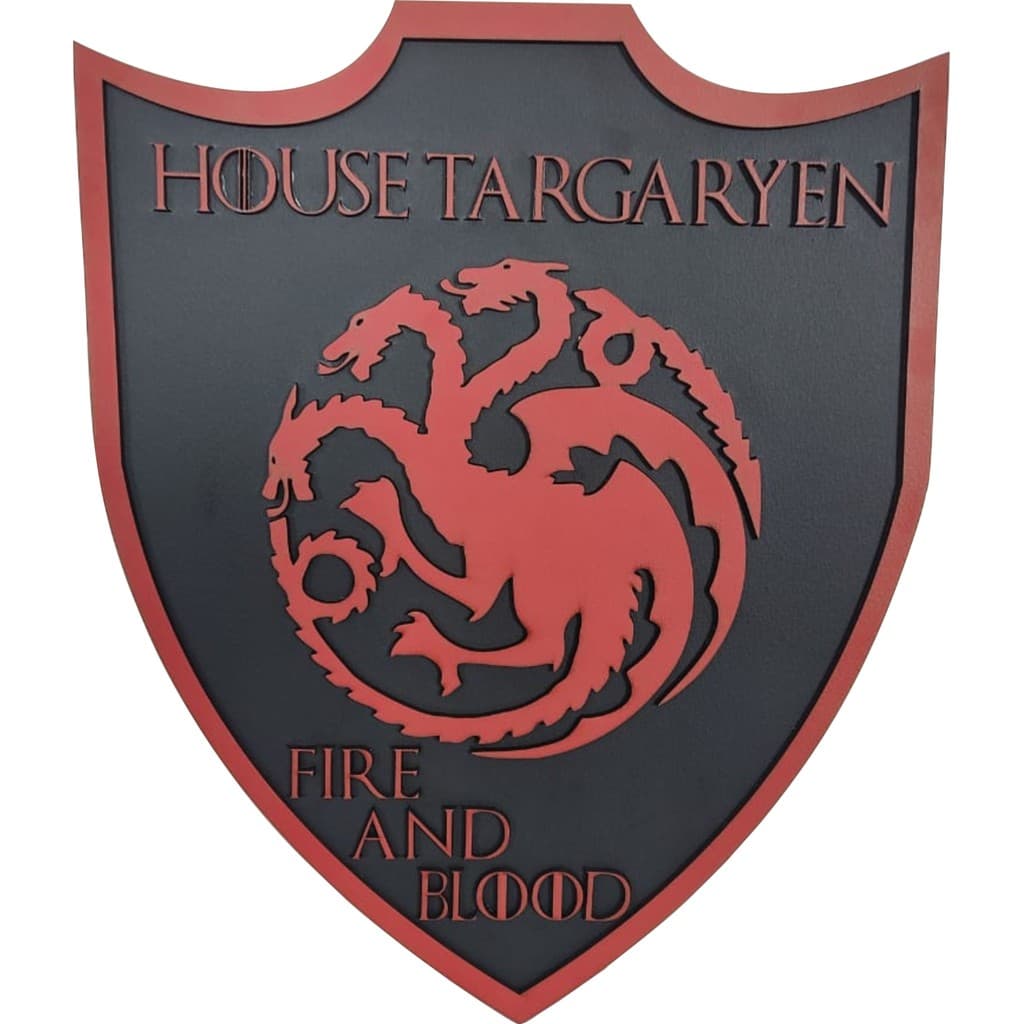 Quadro Game Of Thrones House Targaryen Casa Targaryen Em Mdf