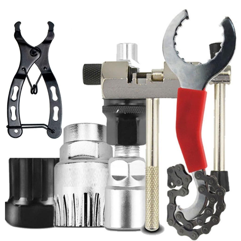 Kit De Chave Bike Corrente Extrator Pedivela Movimento Central Ferramenta + Mini Alicate De Corrente