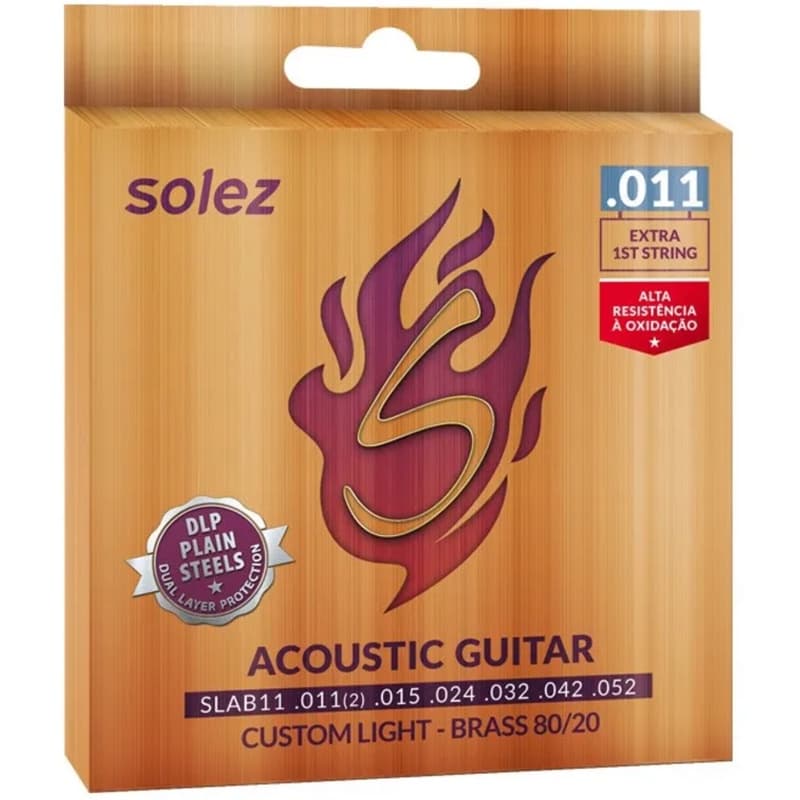 ENCORDOAMENTO VIOLAO SOLEZ SLAB11 BRASS AÇO 0.011