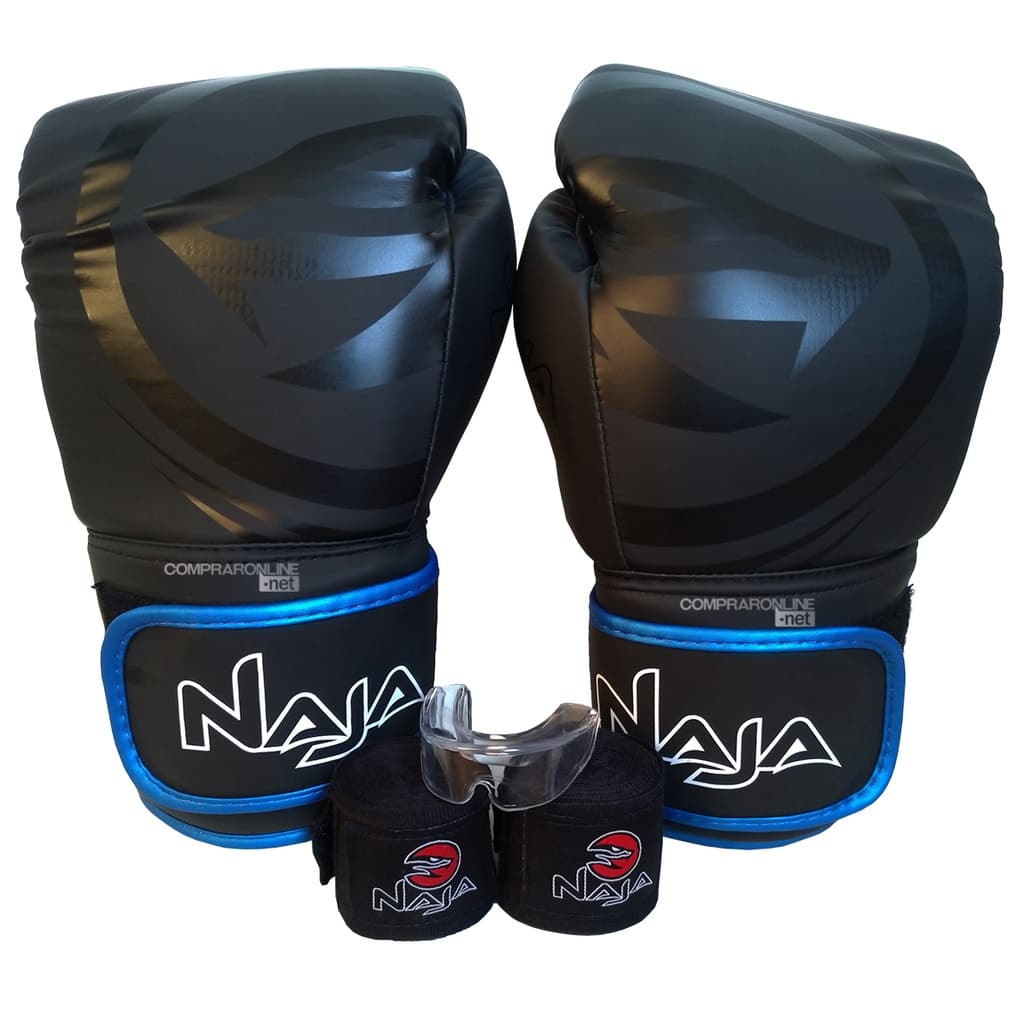 Kit Muay Thai Boxe Naja 14 Oz Luva Bandagem Bucal Masculino Original Top