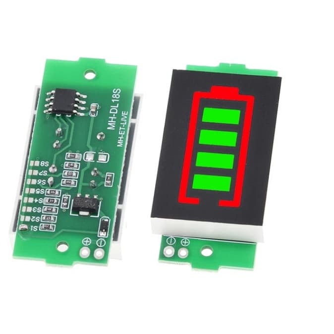 Display nível de bateria 1s-8s configurável Verde