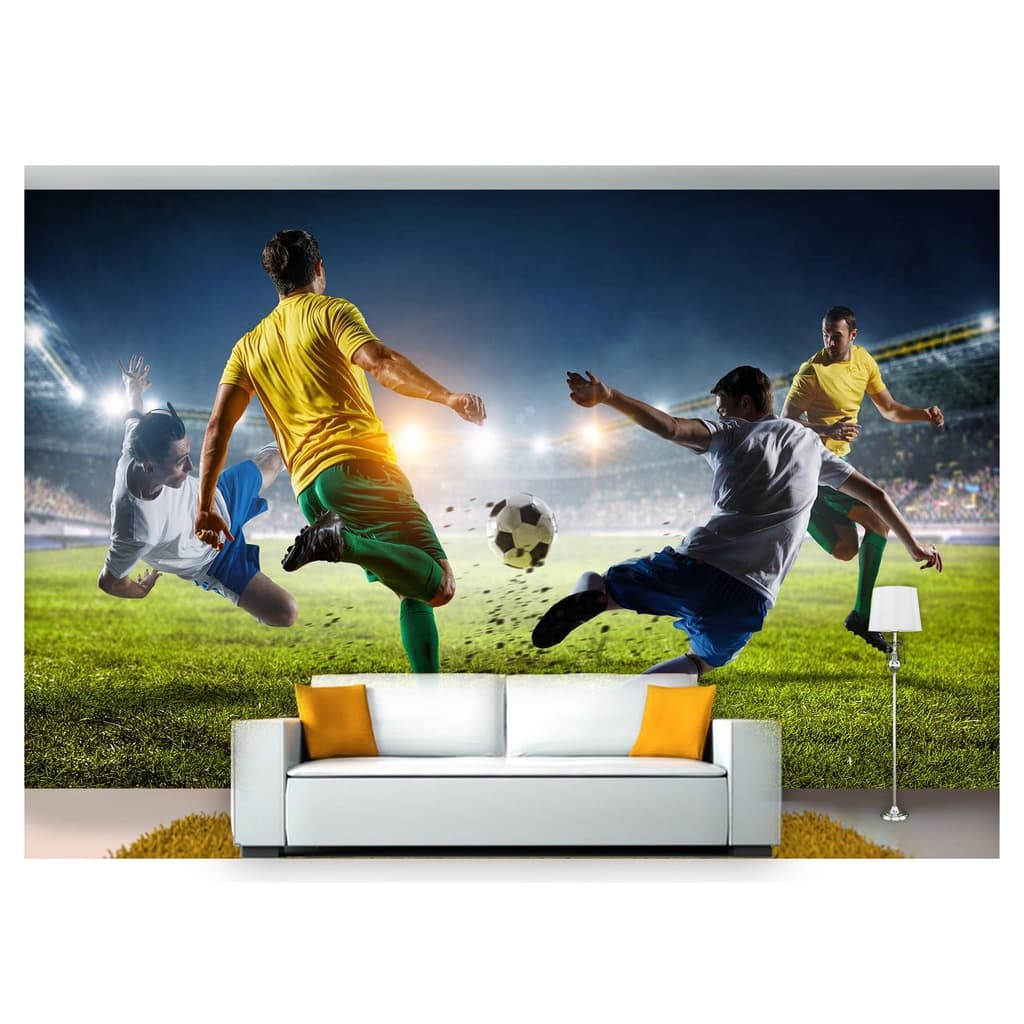 papel de parede Esportes Futebol Bola Campo 3D 10m² SPT33
