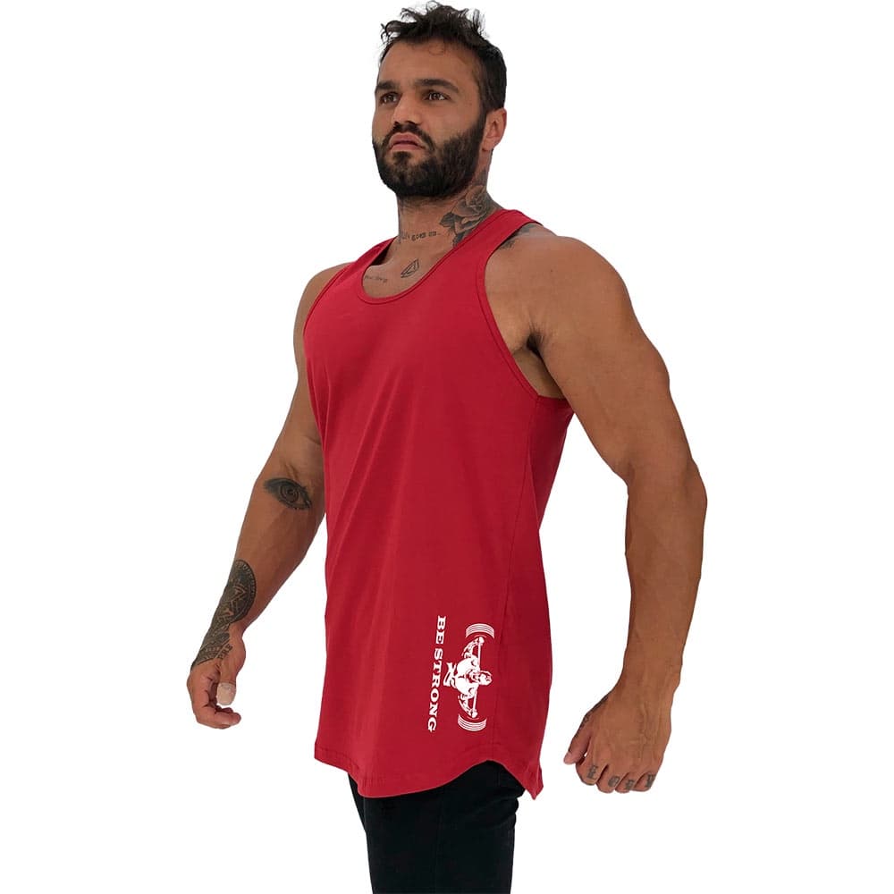 Regata Longline Masculina MXD Conceito Estampa Lateral Be Strong