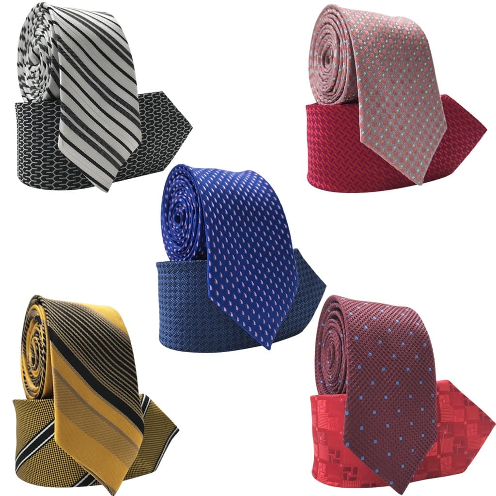 Gravata Slim Fit Sport Detalhada Trabalhada Atacado 5 Peças