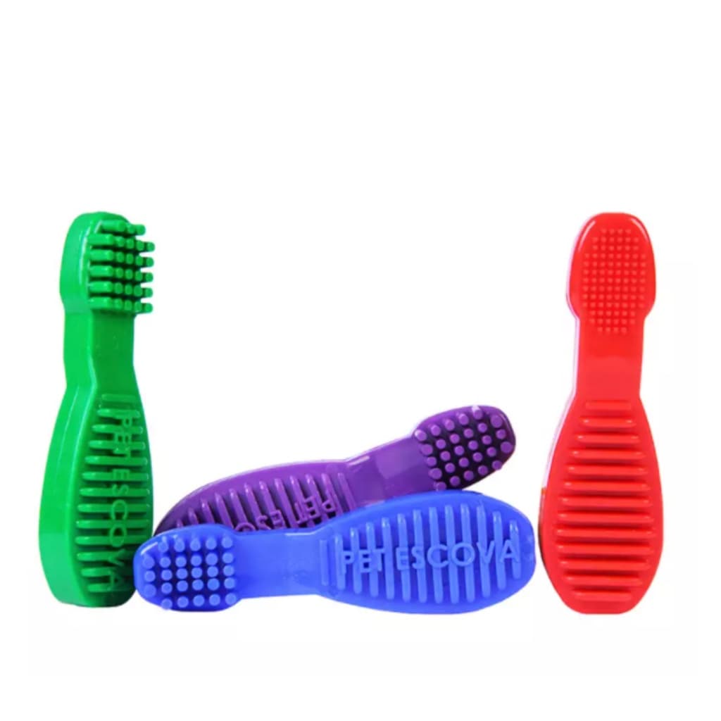 Brinquedo Mordedor para Cachorros de Nylon Pet Escova e Pet Pasta Pet Games - Azul Vermelho Verde Roxo