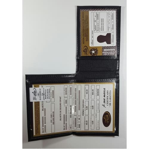 Carteira 3 Divisorias Porta Doc Carro Moto Habilitação Cnh