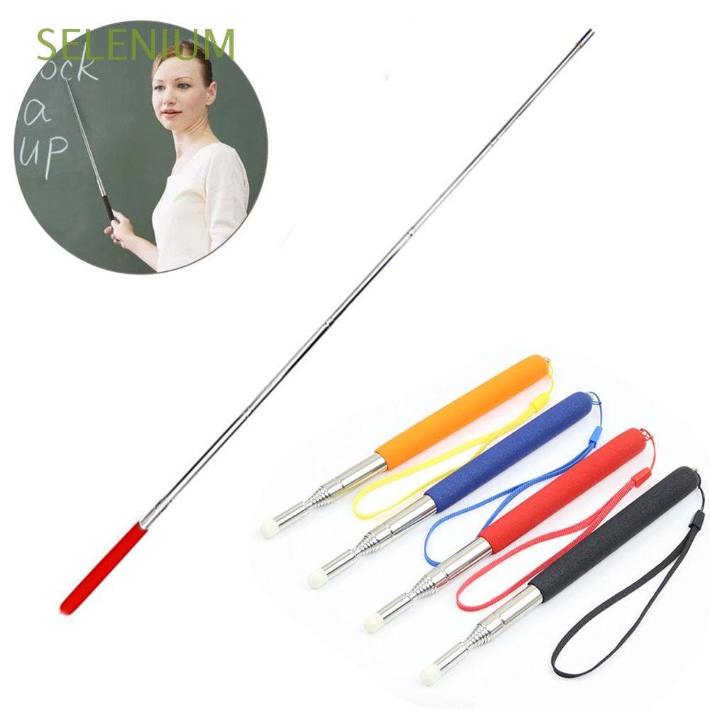 Caneta Retrátil Extensível Com Ponteiro De Aço Inoxidável 1m / Multicolorido