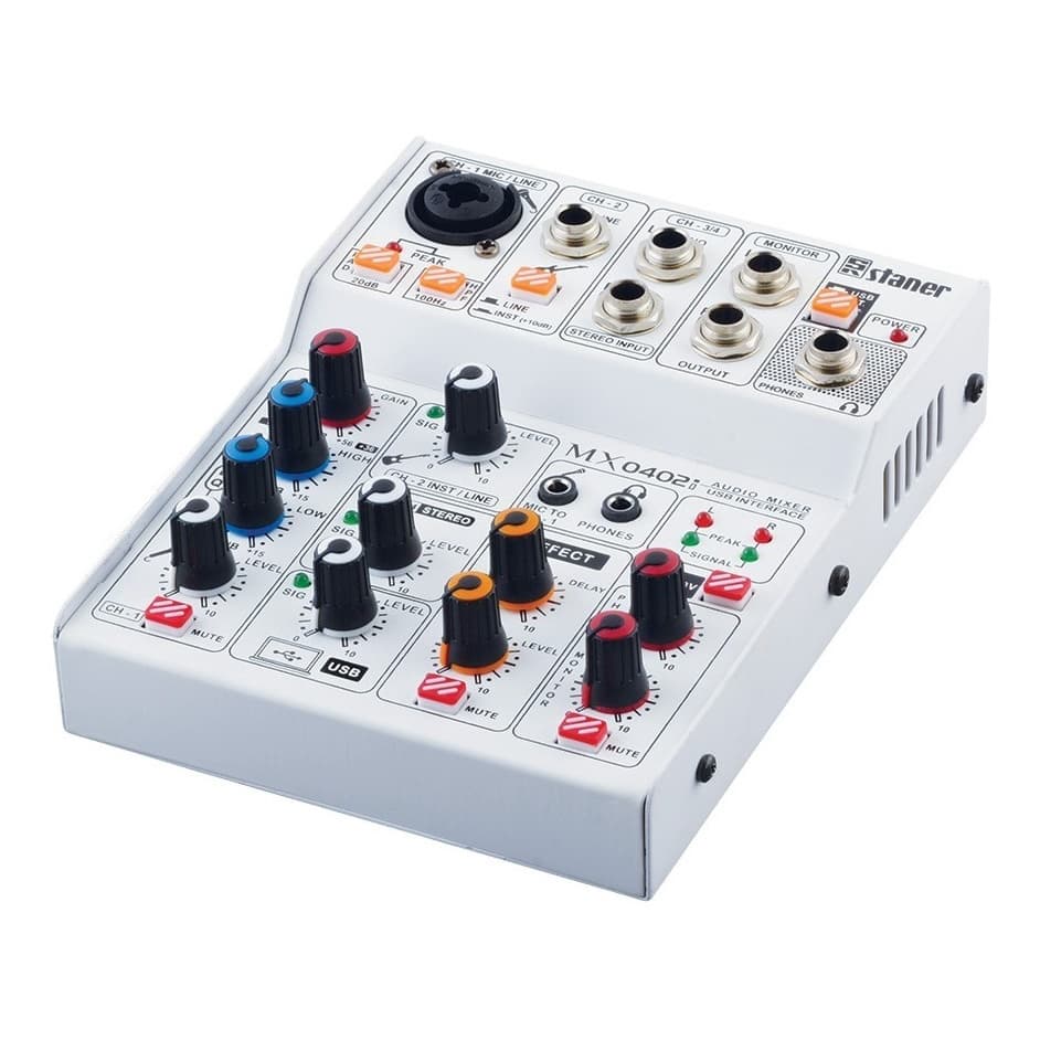 Mesa De Som Staner Mx0402i 4 canais com Interface de Audio