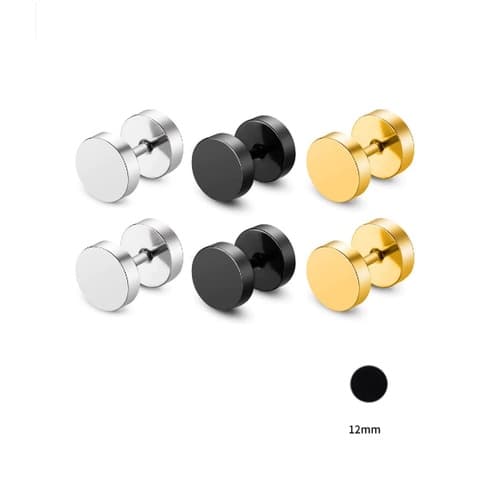 Brinco Fal Alargador 12mm Aço Inoxidável Dupla Face Piercing 1 Par