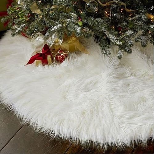 Saia P/ Arvore De Natal Pelúcia Pelo Alto Sem Forro - 70cm