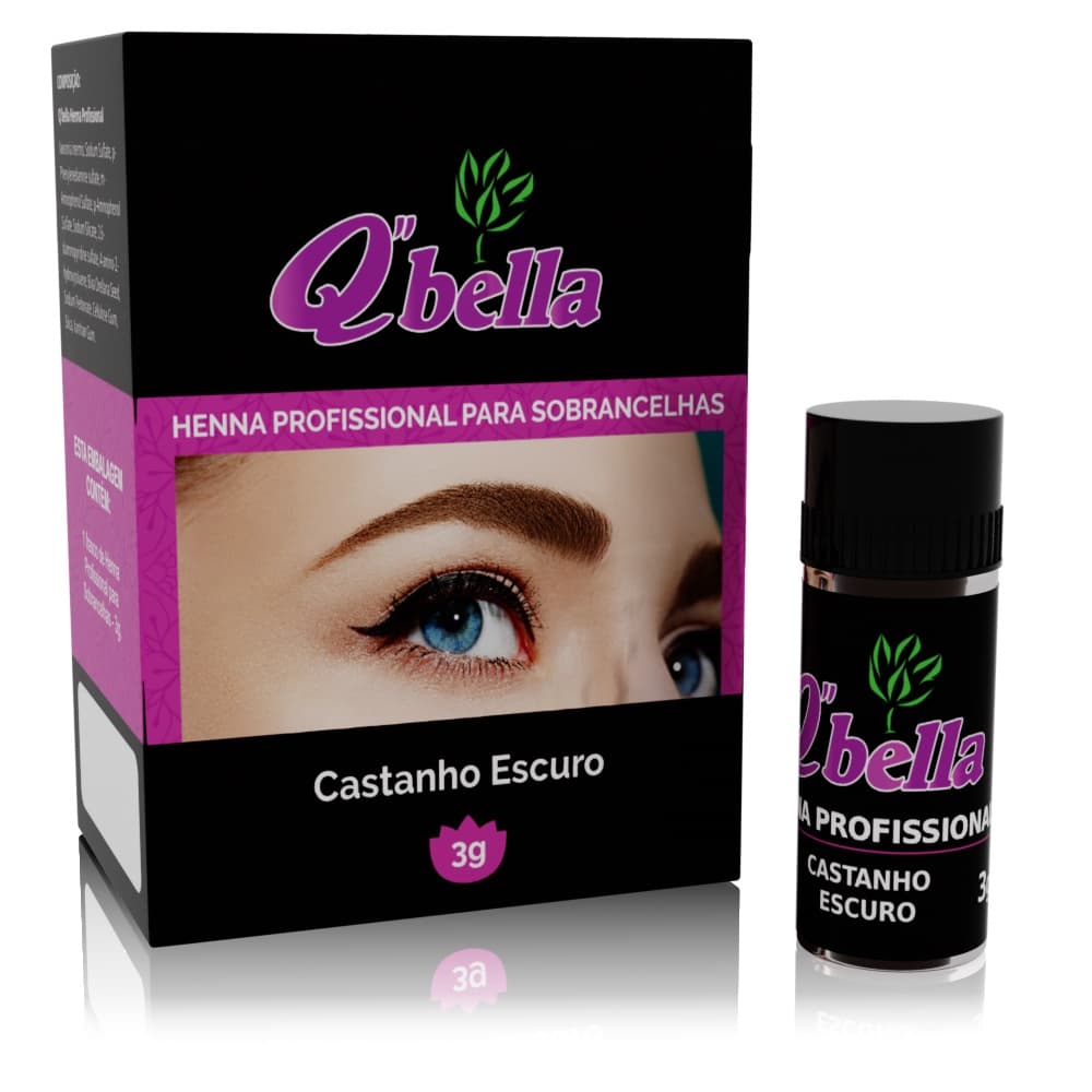 Henna para sobrancelhas Q'Bella 3g - QBella - Q Bella Henna profissional