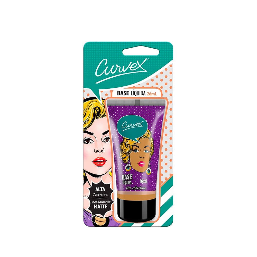 Base Líquida Alta Cobertura Matte Bege Claro 26ml Curvex