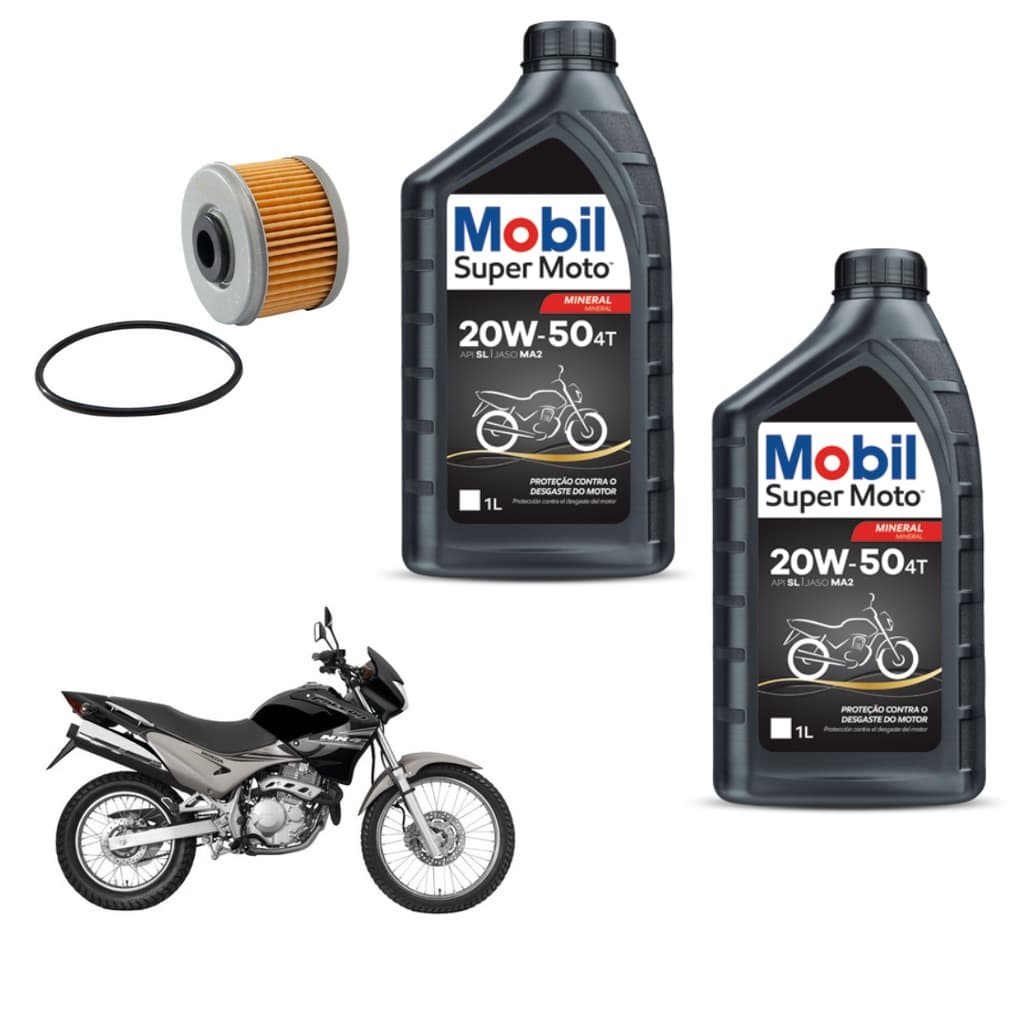 Kit Troca De Oleo Honda Nx 400 Falcon Mobil 20W 50 + Filtro
