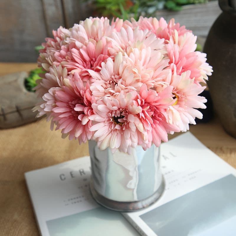 Gerbera Margarida Buque Flor Artificial P/ Decoração Casamento, Arranjos, Decorar Festas e casa