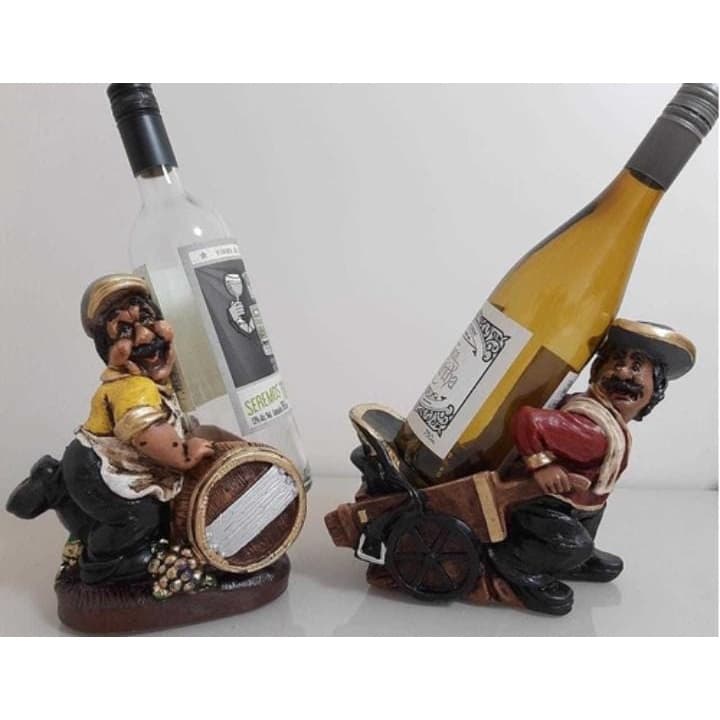 2 Porta Vinho Carroça E Barril Decoração Cozinha
