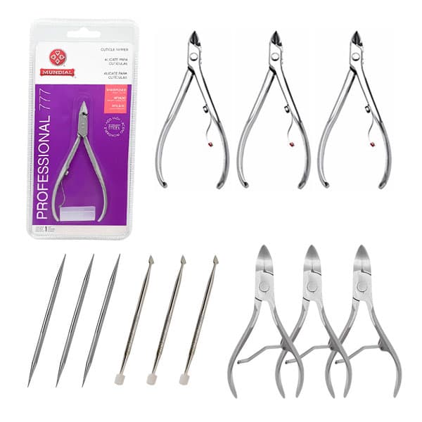 Kit 3 Alicates Mundial 777 3 Espátulas 3 Palitos 3 Corte
