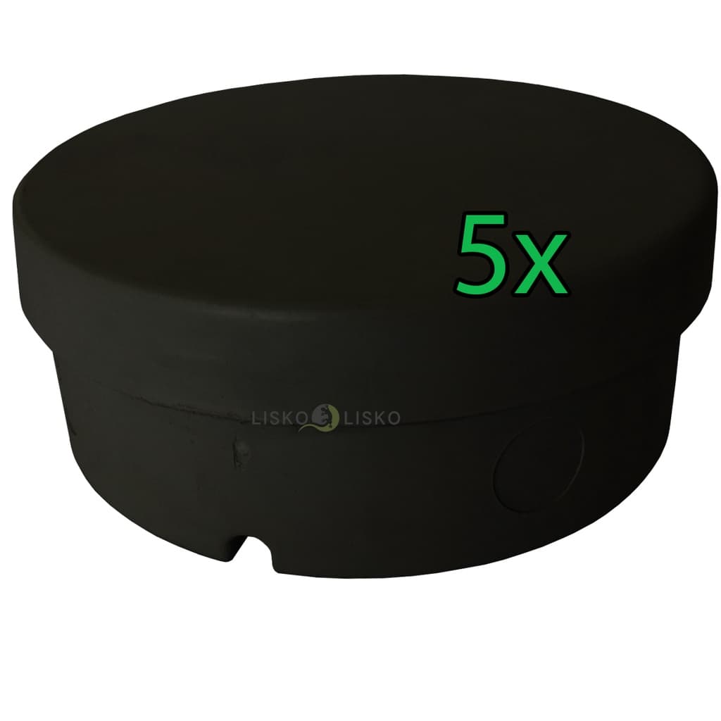 Kit 5 Pçs Caixa Sobrepor Cftv Redonda Hermética Preta 12x5cm