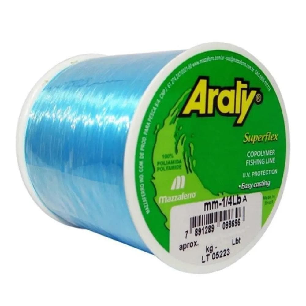 Linha Monofilamento Araty Superflex 1/4 LB Azul – Mazzaferro 720mts - 0,40mm