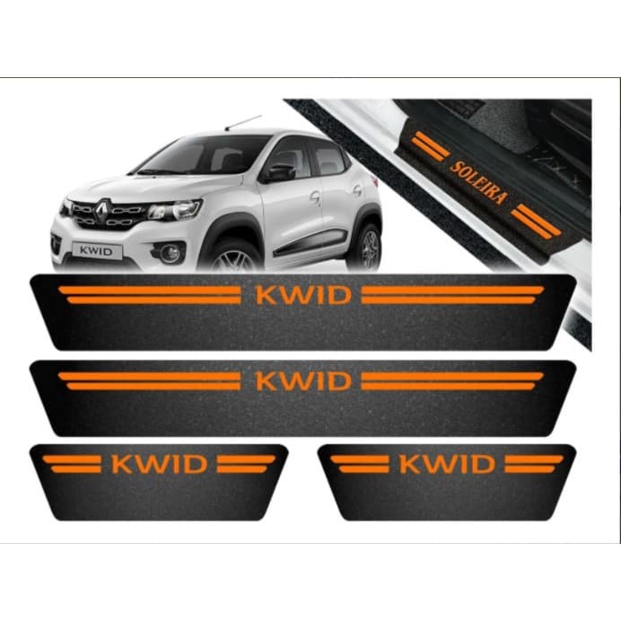 Protetor Soleira De Porta Laranja P/ Renalt Kwid