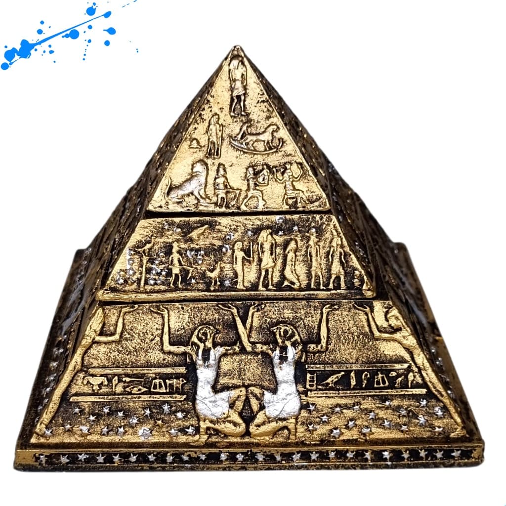 Porta Jóias Bijouteria Pirâmide Egito Decoração Dourado