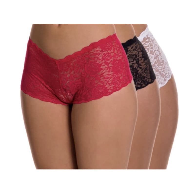 kit com 10 Calcinha Renda Calesson Calcinha Shortinho Feminino  Caleçon Rendada Moda Intima