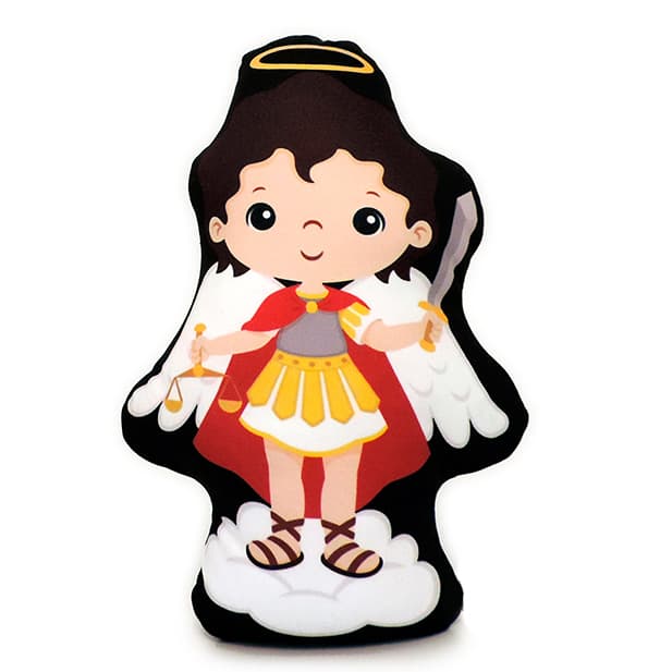 Almofada Naninha Boneco São Miguel Arcanjo  – Presente Católico Infantil – Decoração Religiosa