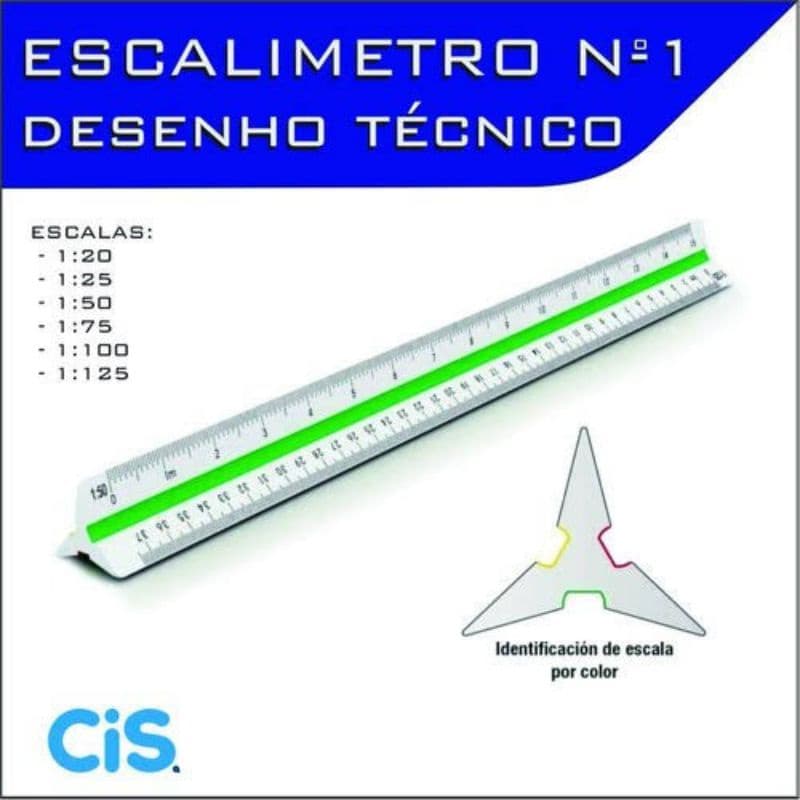 Escalímetro Régua Triangular Plástico 30 Cm N 1 Cis