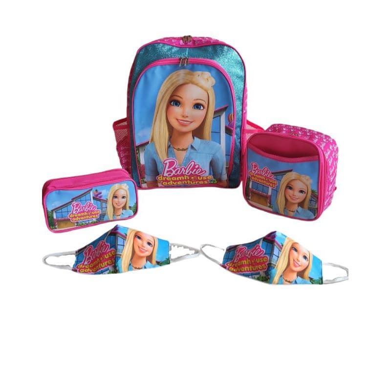kit mochila escolar infantil para meninas Barbie Dreamhouse Adventures para as costas